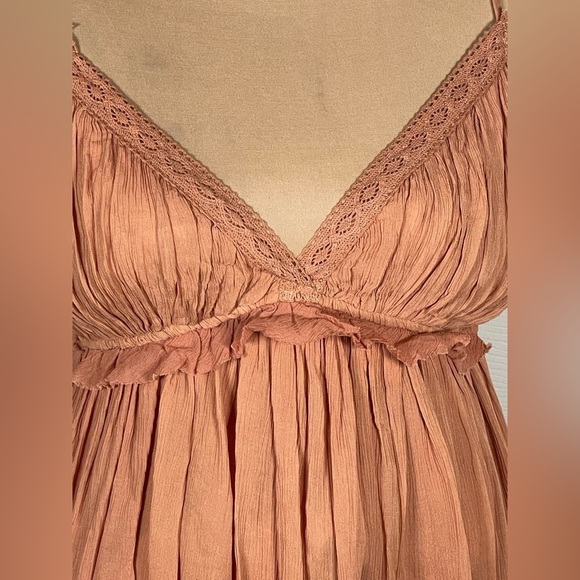 MUSTARD SEED ~ Boutique Cami Ruffle Mini Dress NWT Small‎ Rose Color - Picture 9 of 15